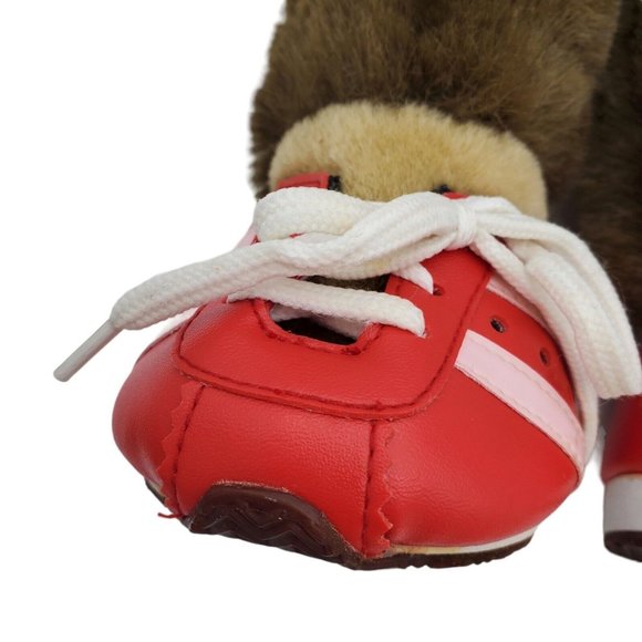 Build A Bear Monkey Chimp Plush 17” Brown Stuffed Animal With Red Lace Up Shoes - Picture 5 of 8